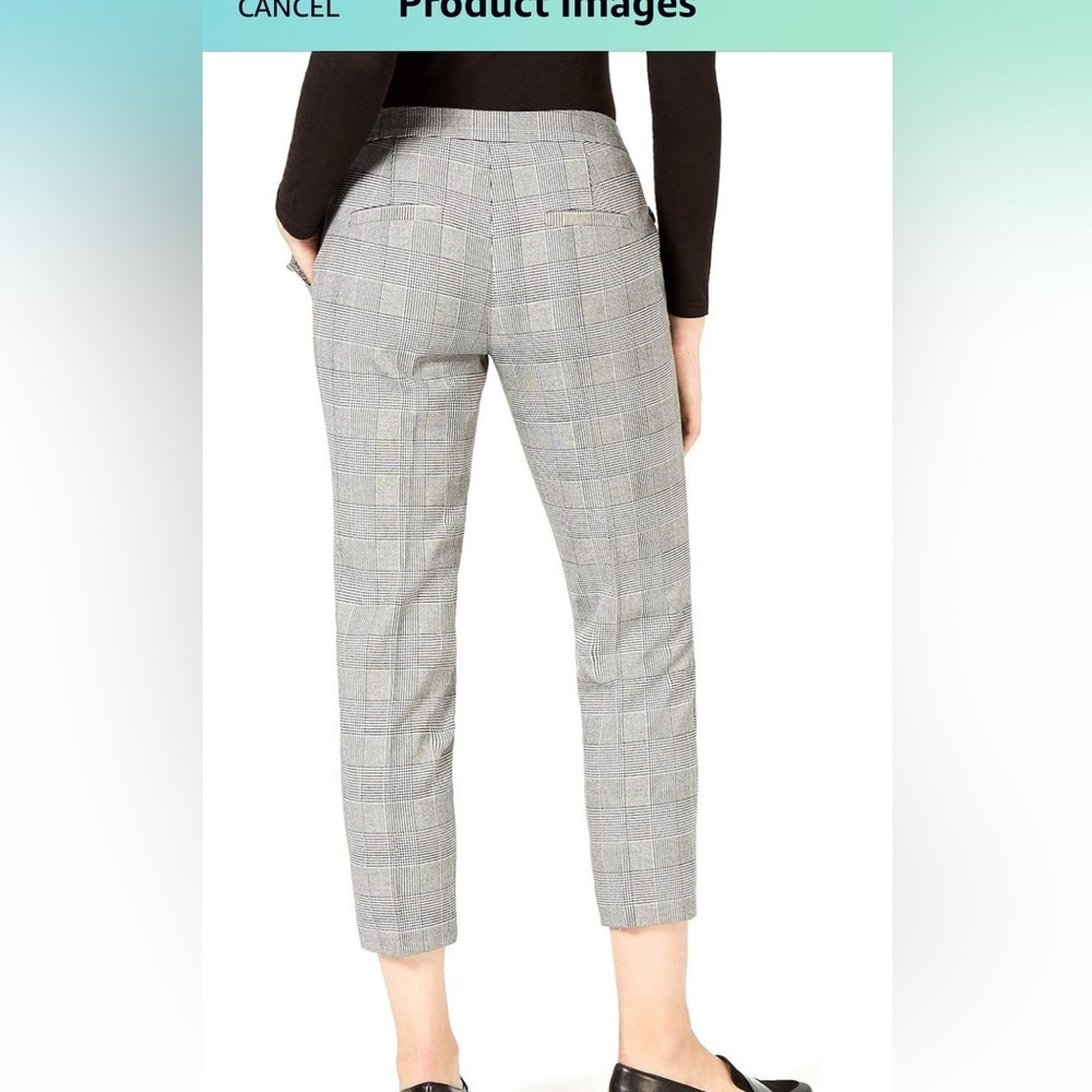 NWT!! Maison Jules Women's Plaid Capri Pants Gray Size 8 - Picture 2 of 15